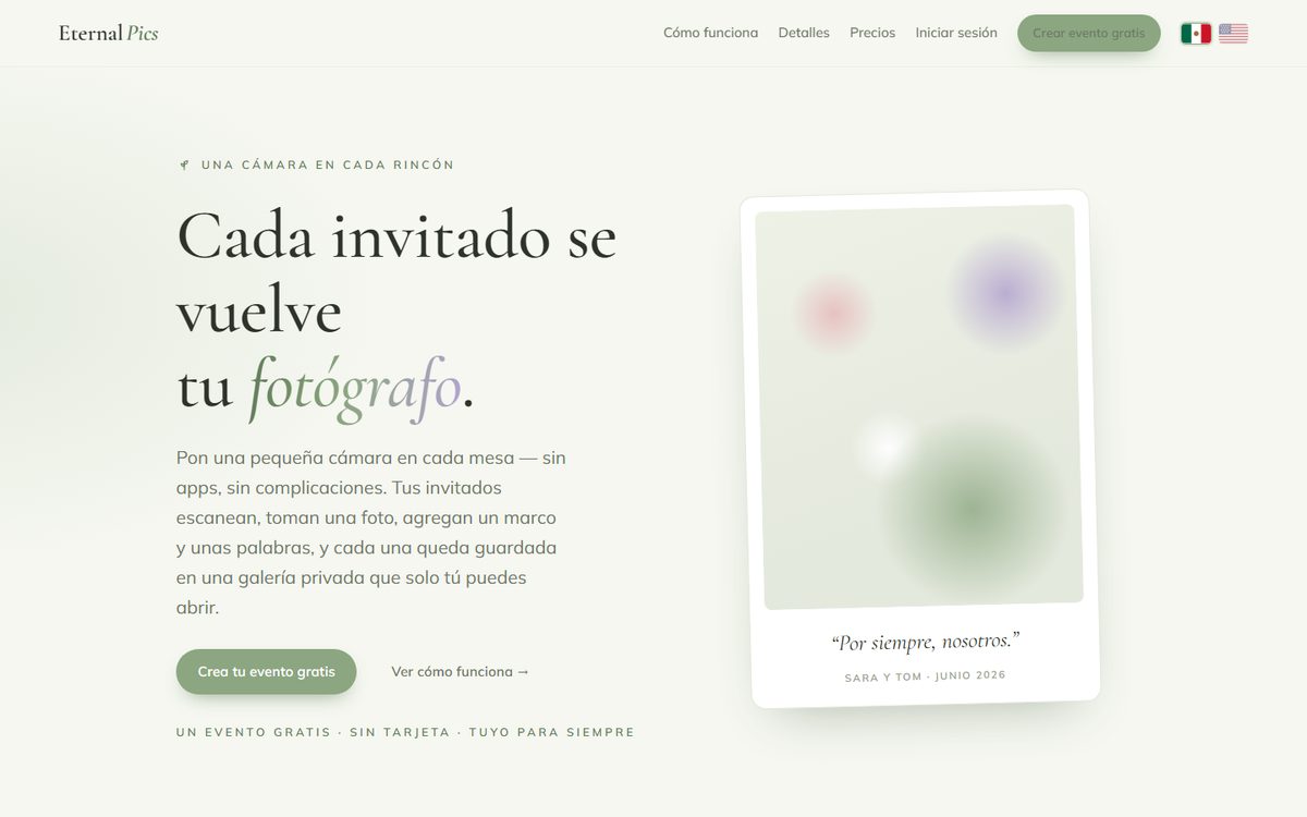 Eternal Pics homepage