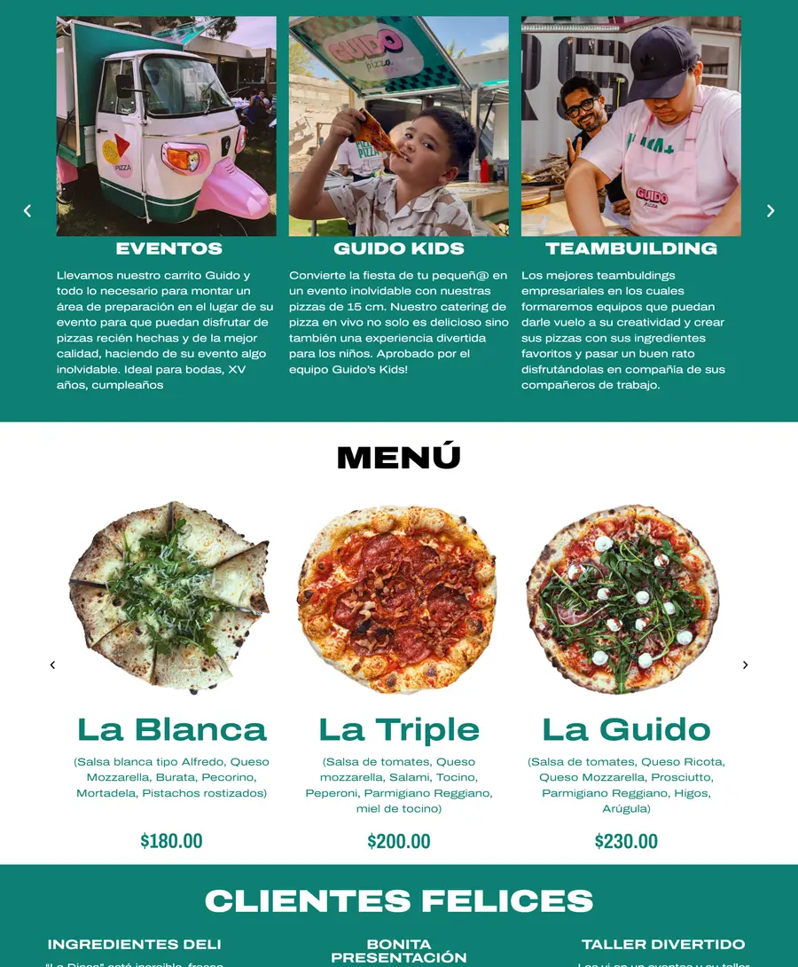 Catering options and the menu